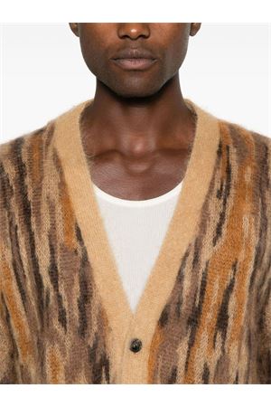 Beige and brown brushed-effect cardigan ROBERTO COLLINA | RA28010CAMMELLO